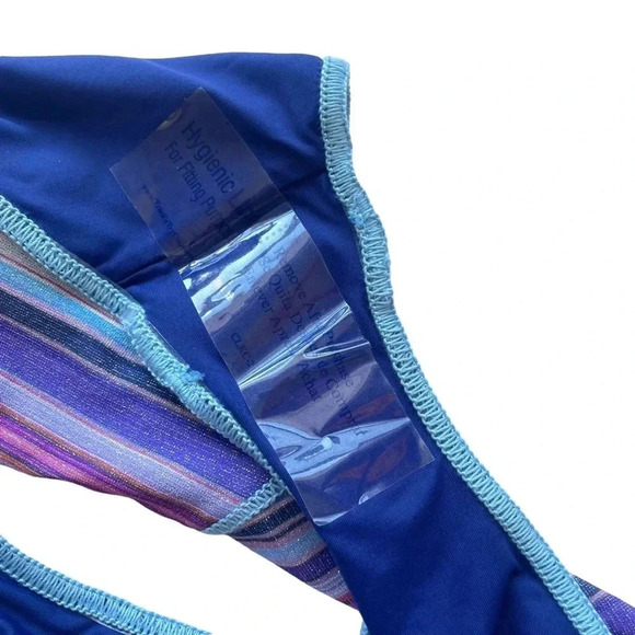 NWOT Becca South Coast Striped Hipster Bikini  Bottom - Picture 5 of 7